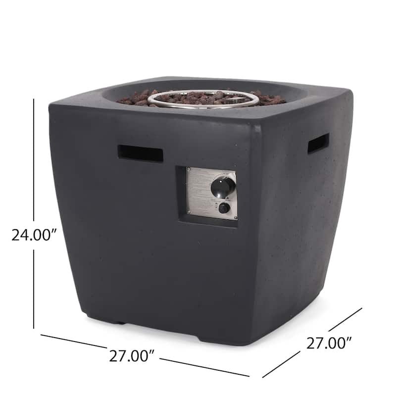 Holmwood Outdoor 40,000 BTU Lightweight Concrete Square Fire Pit by Christopher Knight Home