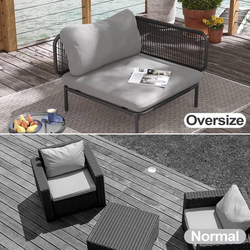 Pellebant Outdoor Sectional Sofa Patio Conversation Seating Set
