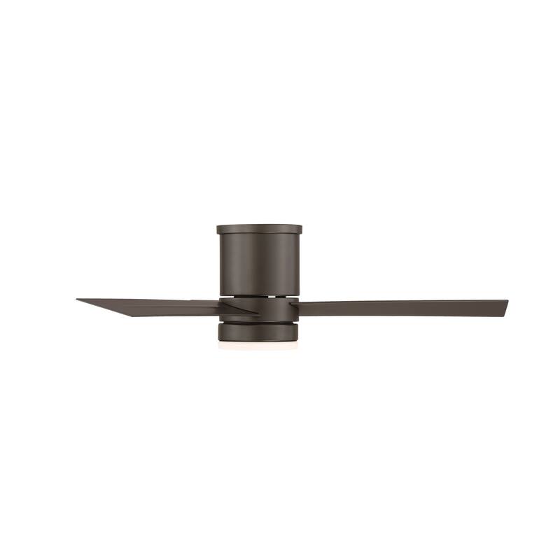 Axis 44 Inch Three Blade Indoor / Outdoor Smart Flush Mount Ceiling Fan with Six Speed DC Motor and LED Light.