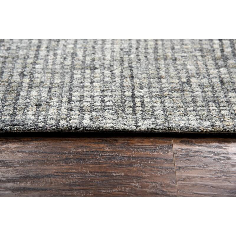 Alora Decor Storm Grey and Beige Hand-tufted Geometric Wool Rug