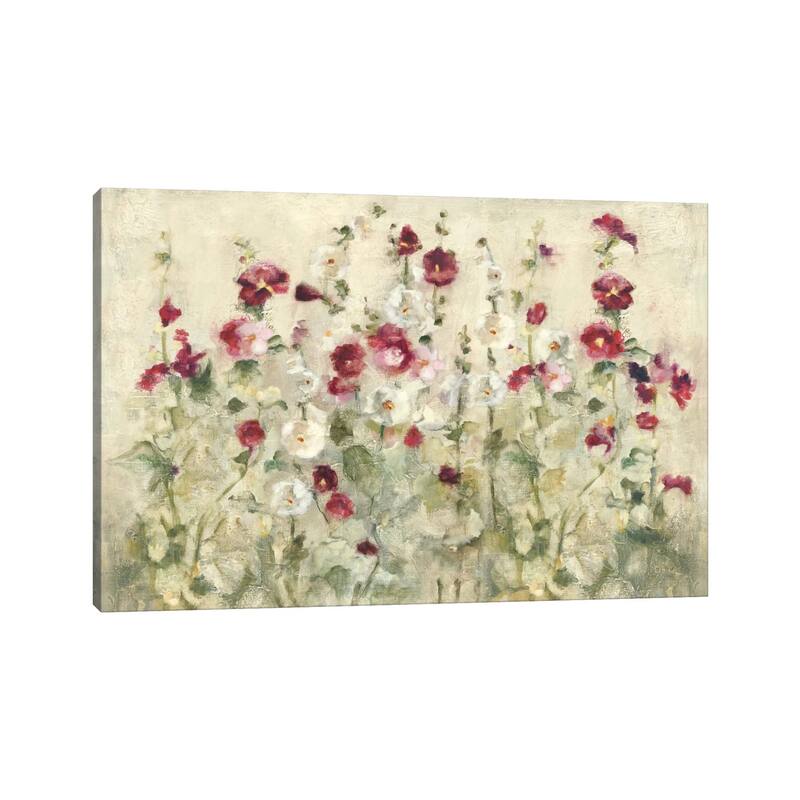 iCanvas "Hollyhocks Row Cool" by Cheri Blum Canvas Print