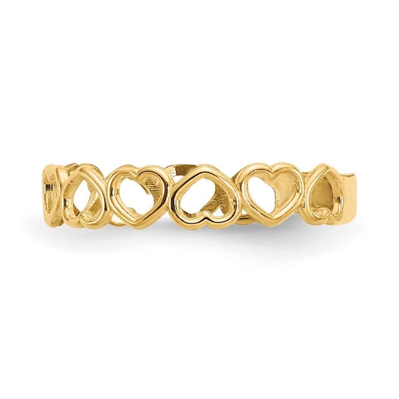 14 karat Yellow Gold Open Hearts Adjustable Toe Ring