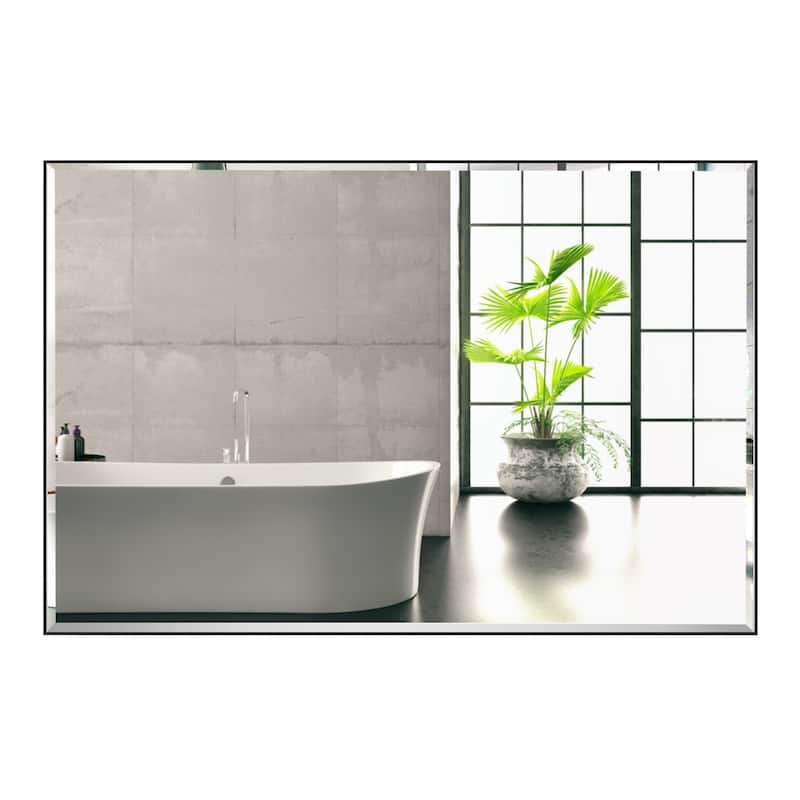 Rectangle Metal Framed Beveled Edge Bathroom Vanity Mirror
