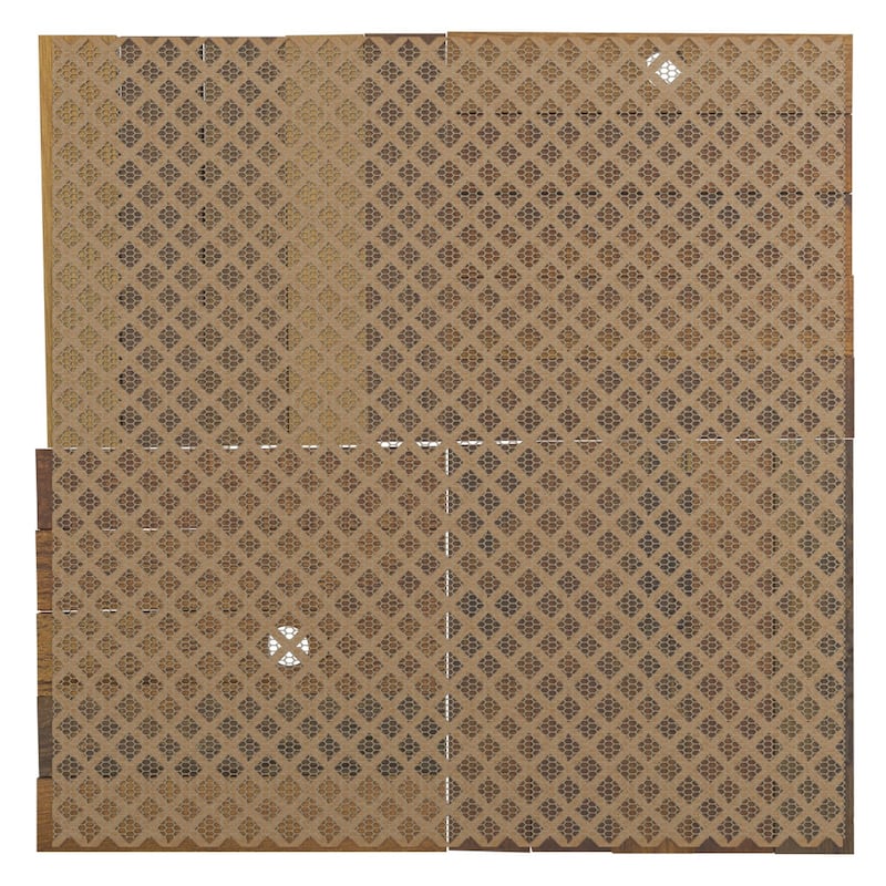 11 7/8"W x 11 7/8"H x 1/2"P Farmstead Wood Mosaic Wall Tile, Old Boat Wood - 11 7/8"W x 11 7/8"H x 1/2"P