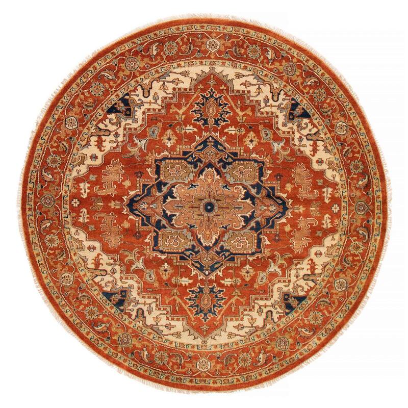 ECARPETGALLERY Hand-knotted Jules Sultane Dark Copper Wool Rug - 8'0 x 8'0 - Dark Copper - 8'0 x 8'0