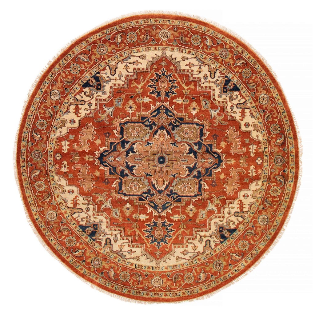 ECARPETGALLERY Hand-knotted Jules Sultane Dark Copper Wool Rug - 8'0 x 8'0