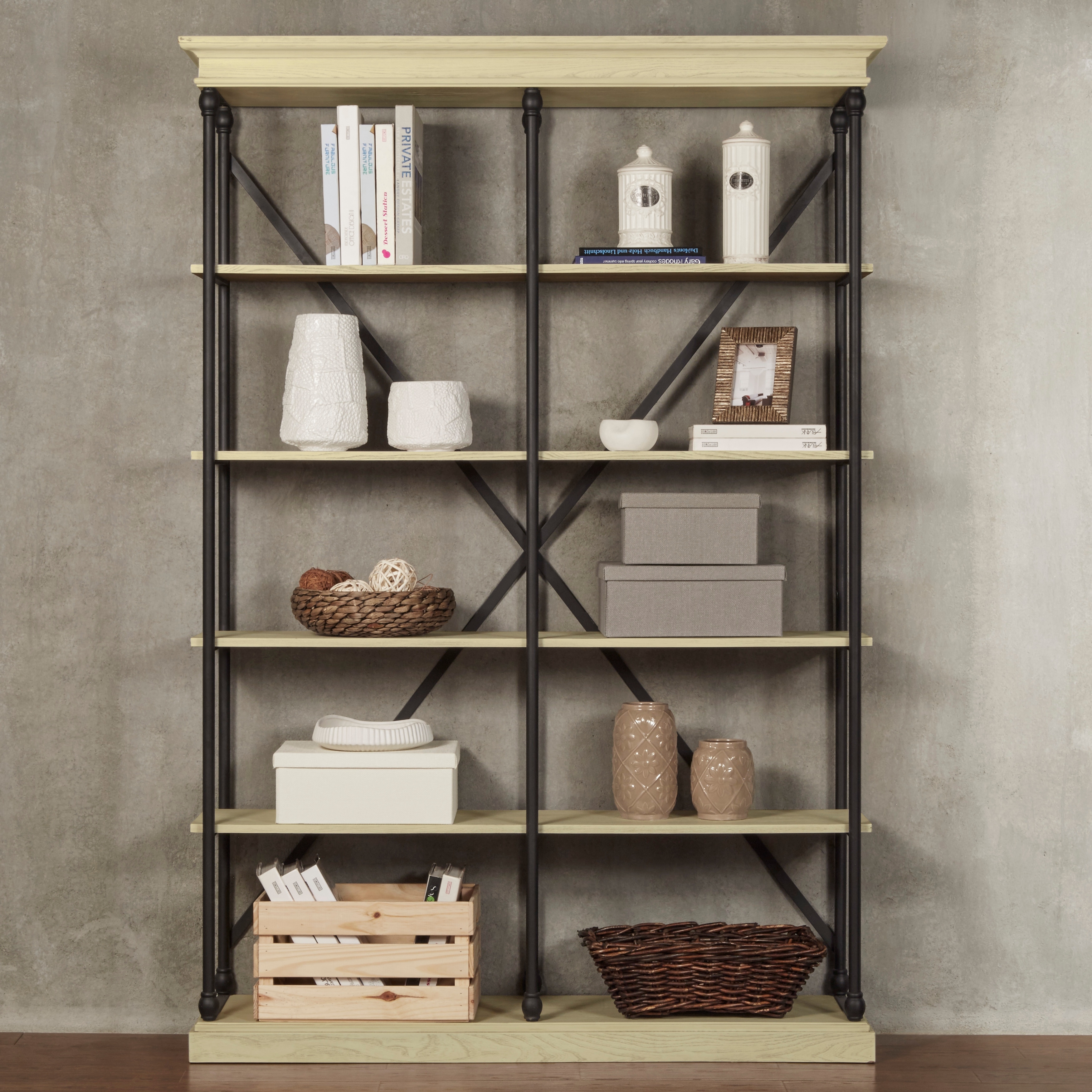 Barnstone cornice double shelving on sale bookcase by inspire q artisan