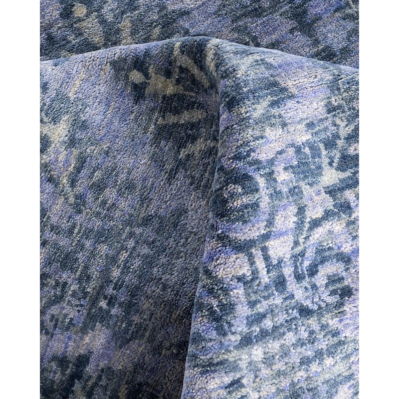 Ikat One-of-a-Kind Hand-Knotted Area Rug - Gray, 8' 1" x 10' 1" - 8' 1" x 10' 1"