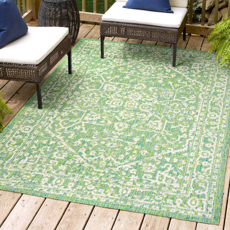 JONATHAN Y Medallion Textured Weave Indoor/Outdoor Area Rug