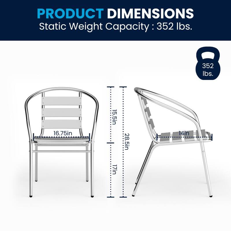 27.5" Square Aluminum Indoor-Outdoor Table Set