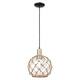 Option Clear Glass with Brown Rope / Black Antique Brass