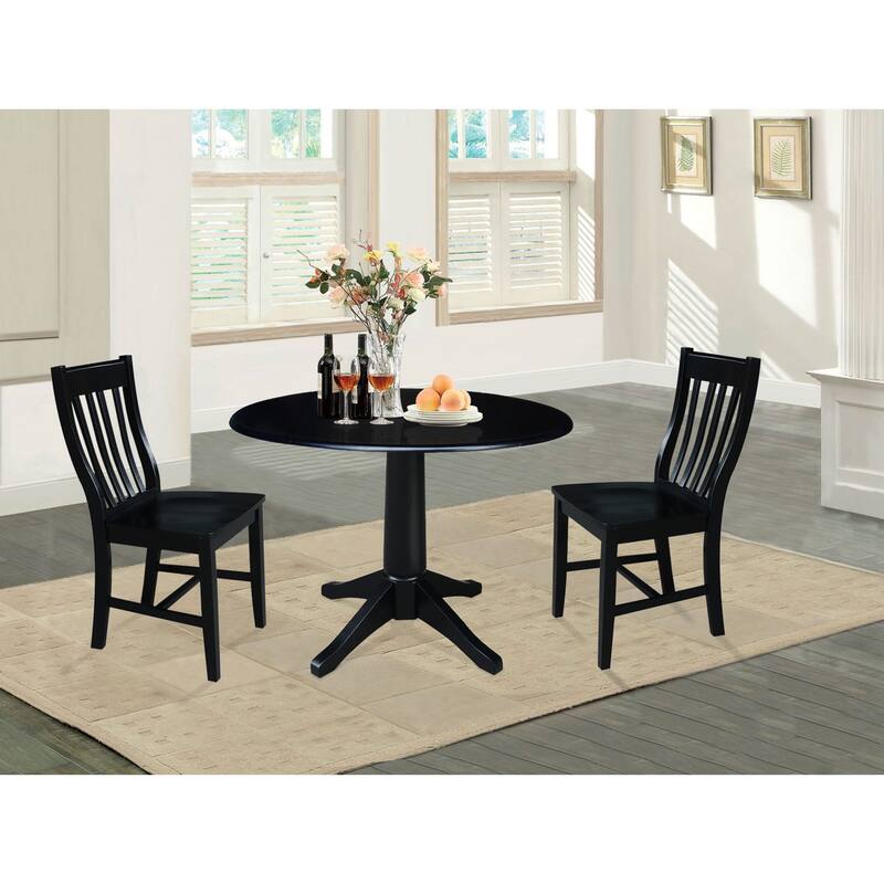 42" Round Top Pedestal Table with 2 Chairs