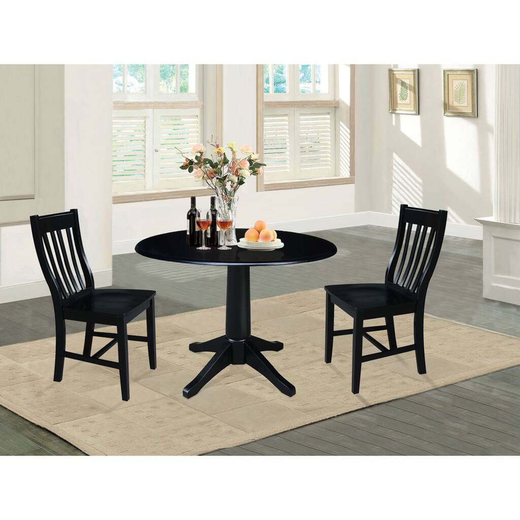 42" Round Top Pedestal Table with 2 Chairs