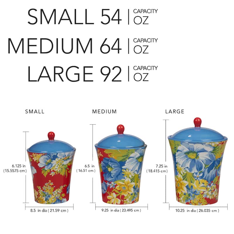 Certified International Blossom Set of 3 Canisters