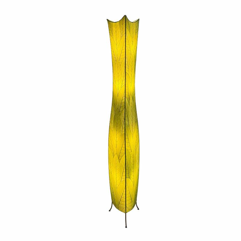 Eangee Handmade Flowerbud Giant Floor Lamp, Cocoa Leaves Shade, 13 x 13 x 72 in.