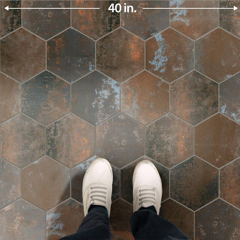 Merola Tile Polaris Hex Mix 8-5/8" x 9-7/8" Porcelain Floor and Wall Tile