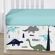 preview thumbnail 5 of 4, Blue Green Modern Dinosaur Boy Sweet Jojo Designs 6p Crib Bedding + BreathableBaby Breathable Mesh Liner Dino Boho