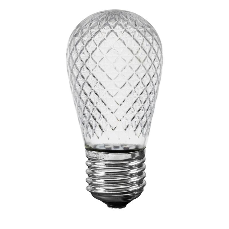 25 Pack LED S14 Faceted Outdoor Patio Edison Replacement Bulbs, E26 Base