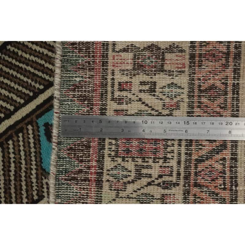 Hand Knotted Oriental 100% Wool Carpet Traditional Tribal Pink Ardebil Runner Rug - 11' 0'' X 3' 2''