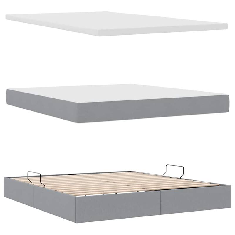 vidaXL Storage Bed with Mattress in Polyester