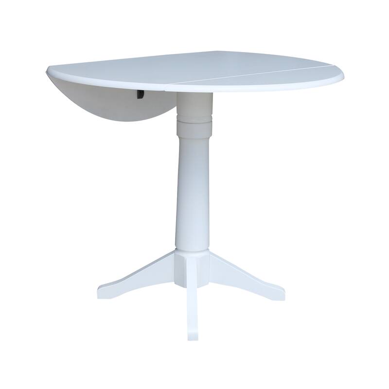 42 In Round Top Drop Leaf Table with 2 Counter Height Stools
