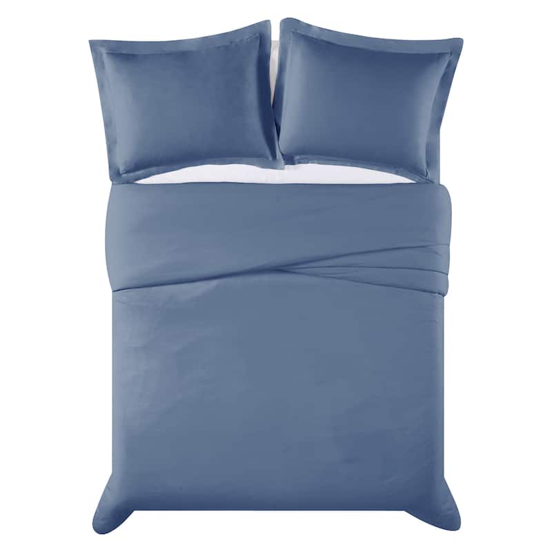 Truly Calm Silver Cool Antimicrobial 3 Piece Duvet Cover Set