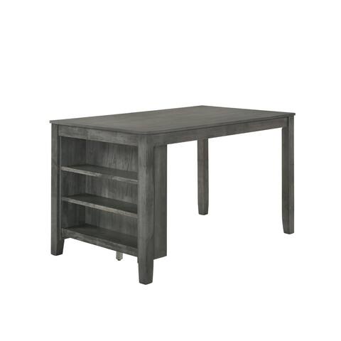 Best Quality Furniture Counter Height Dining Table w/ 3-Shelf Storage - Grey
