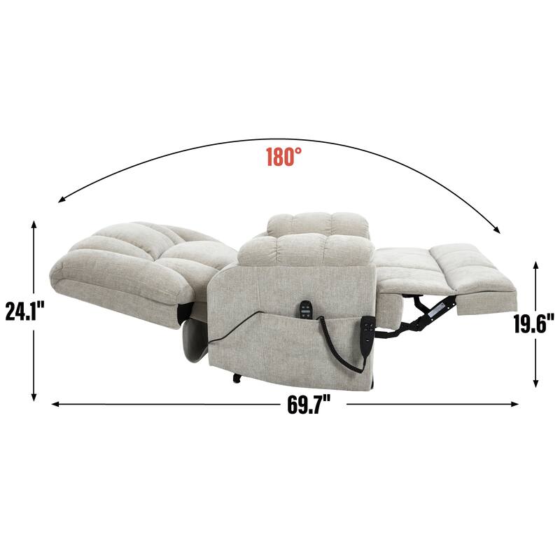 Dual Motor Heat Massage Electric Recliner, Infinite Position Power Lift Recliner Chair, Adjustable Heavy Duty Reclining Sofa