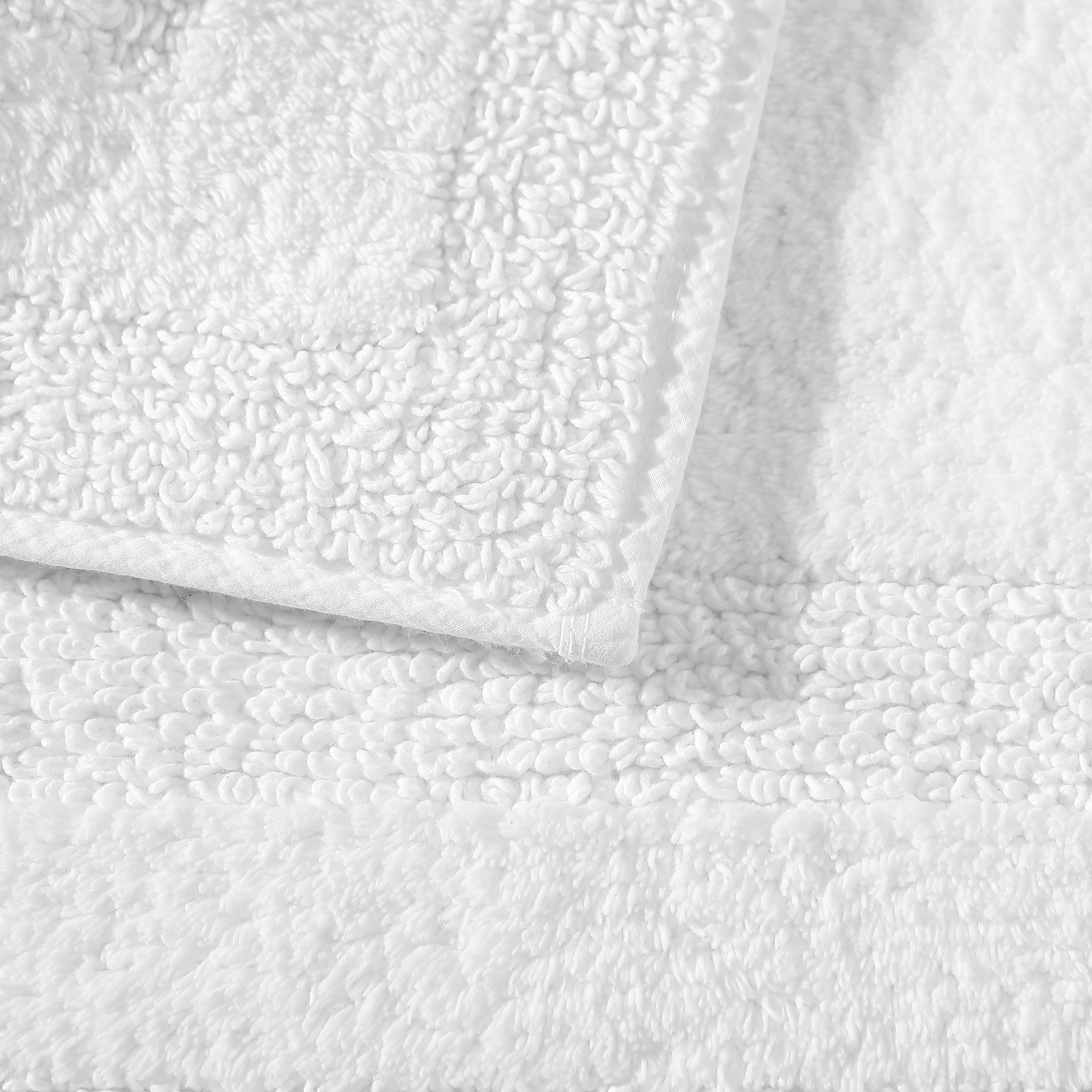 Nautica Micellar Cotton Solid Reversible 2 Piece Bath Rug Set - White