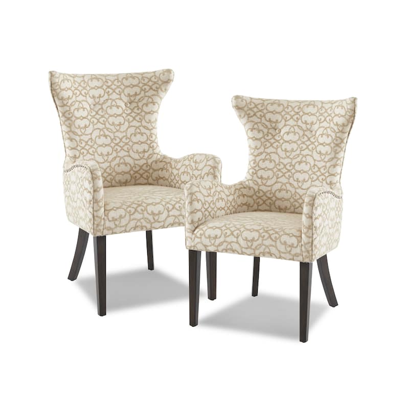 Madison Park Jenn Tan Arm Dining Chair (Set of 2) - 25"w x 26.5"d x 39.75"h(2)