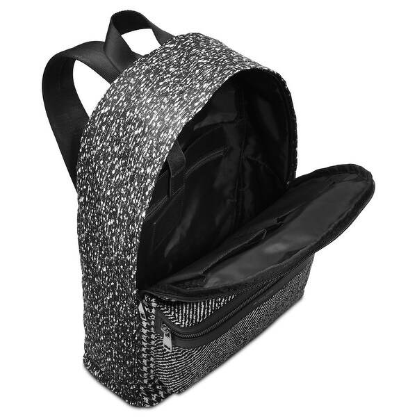 mk black and white backpack