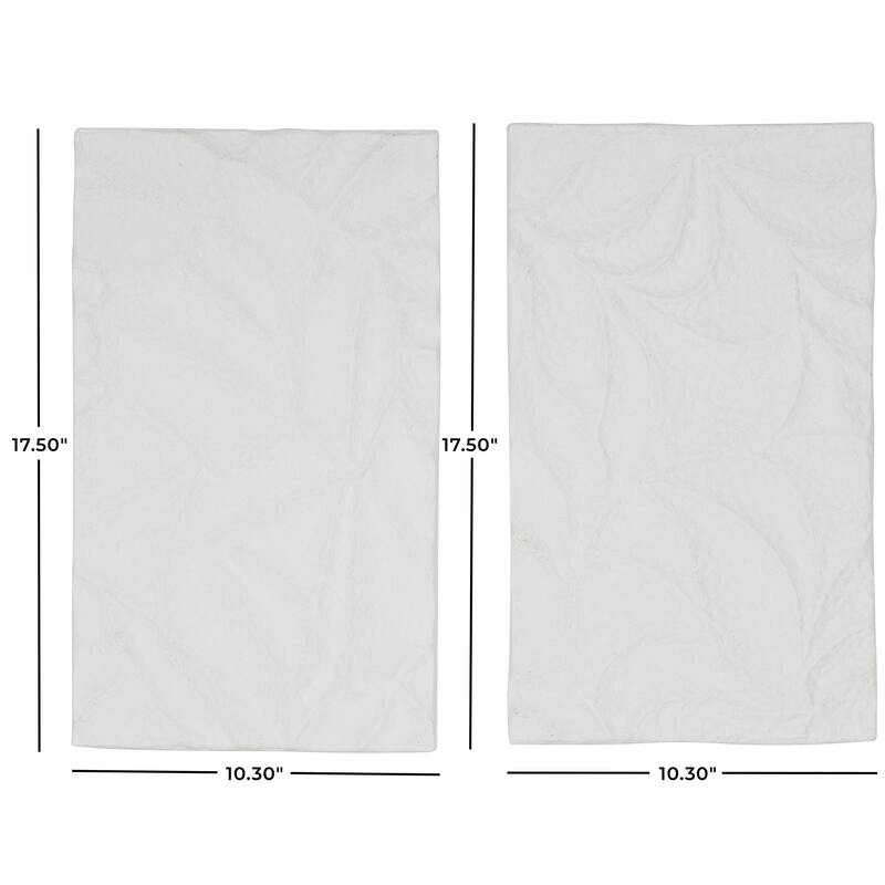 Metal Leaf Embossed Wall Decor - Set of 2 White - Roche River Decor