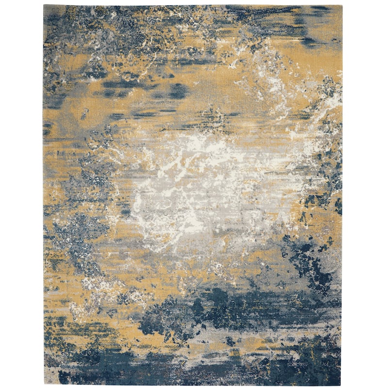 Nourison Twilight Area Rug - 7' 9" x 9' 9" - Navy Gold - Rectangle
