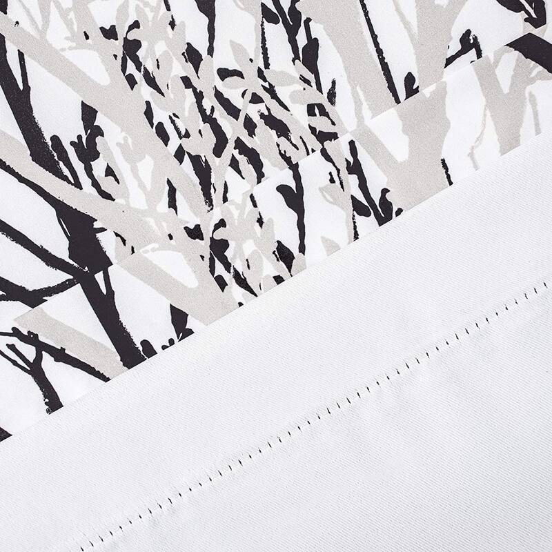 DriftAway Tree Branch Abstract Ink Printing Lined Window Curtain Valance 2 Pack