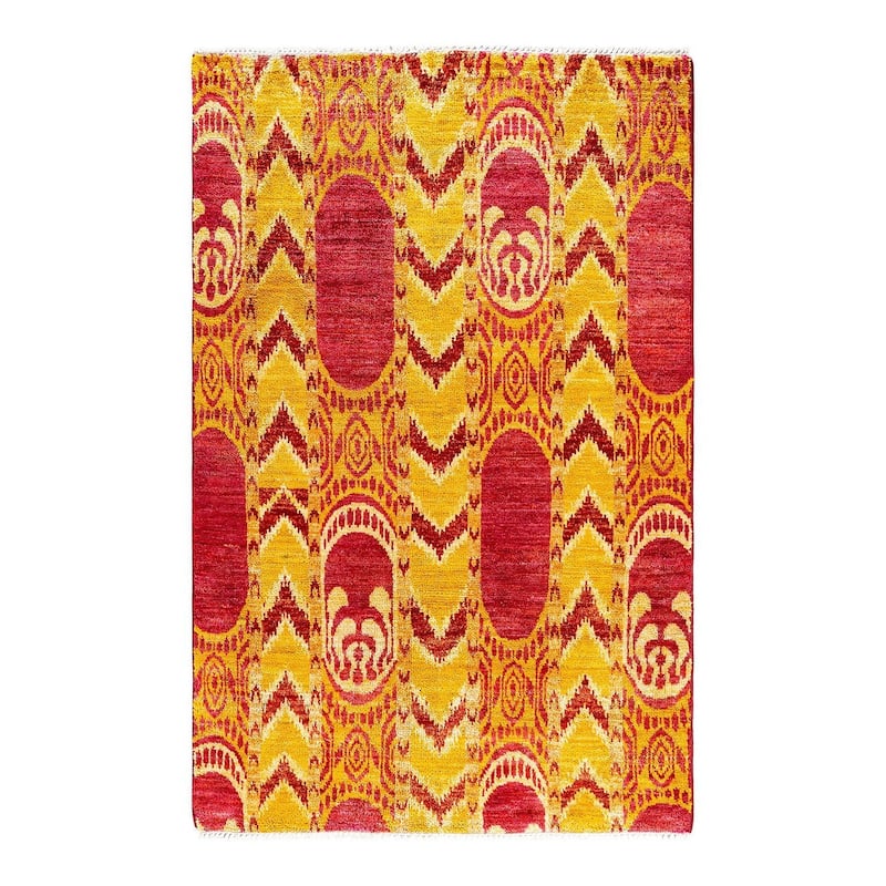 Contemporary Overdyed Wool Hand Knotted Area Rug - 3' 10" x 5' 10"