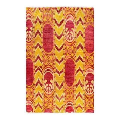 Contemporary Overdyed Wool Hand Knotted Area Rug - 3' 10" x 5' 10"