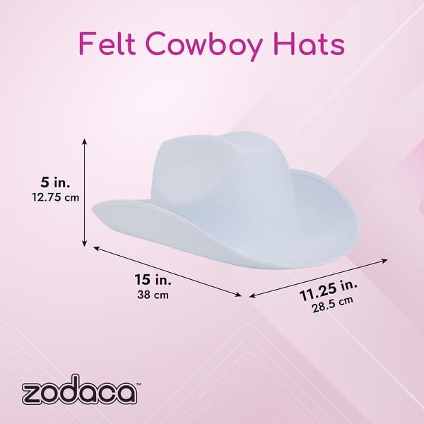 Adult Men's White Felt Cowboy Hat
