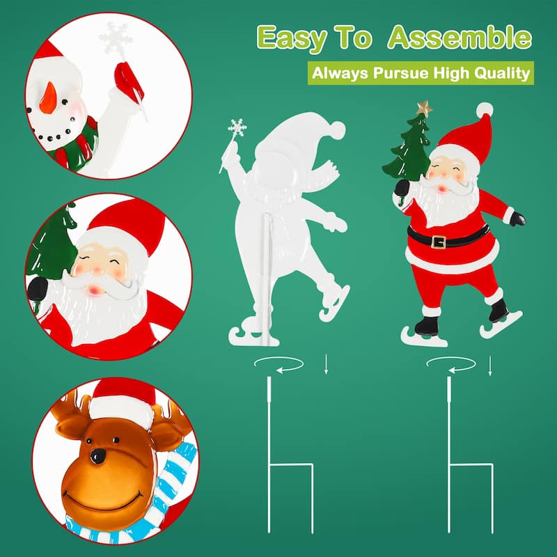 3 Pack Christmas Yard Stakes Yard Signs