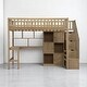 preview thumbnail 13 of 21, Twin Size Loft Bed with Staircase, L-Shaped Desk bed, LED Lights, Shelves & Cabinets, Space-Saving Workstation Bed Frame