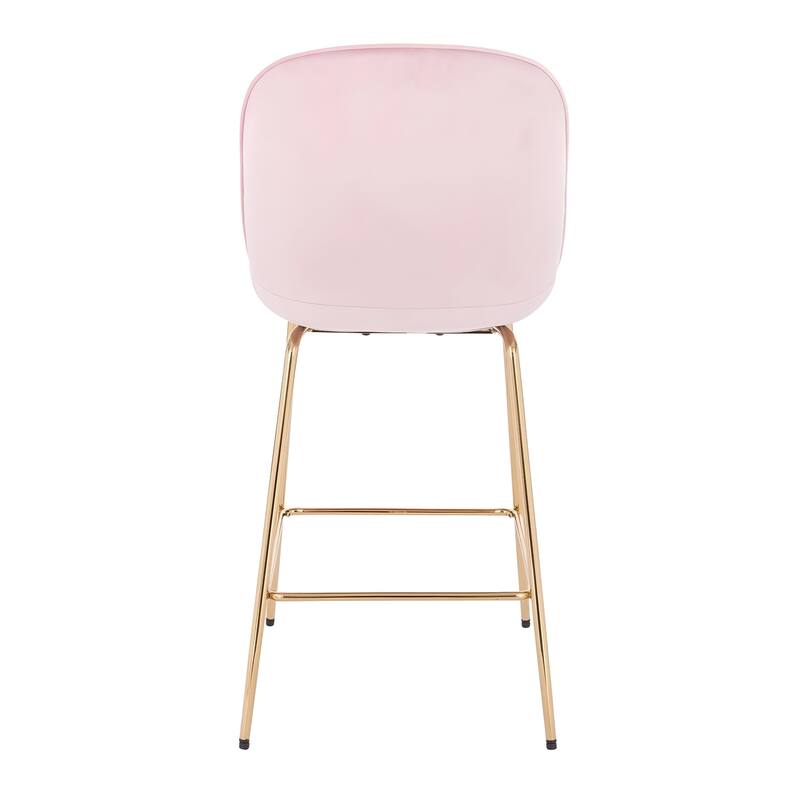 Modern Velvet Lotus Gold Stool Slim Seat (Set of 5)
