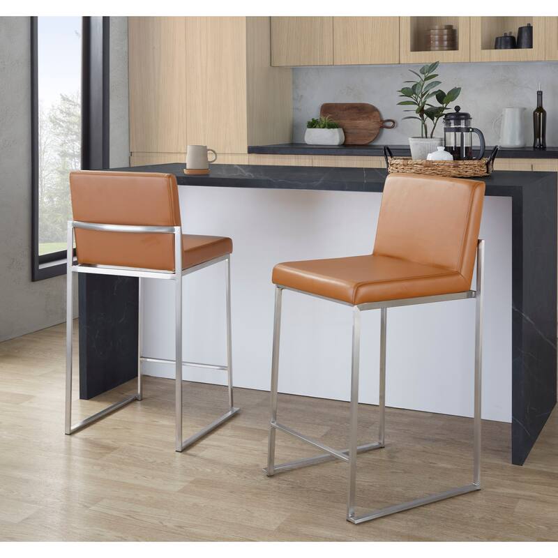 Silver Orchid Forrest High Back Counter Stool - Set of 2