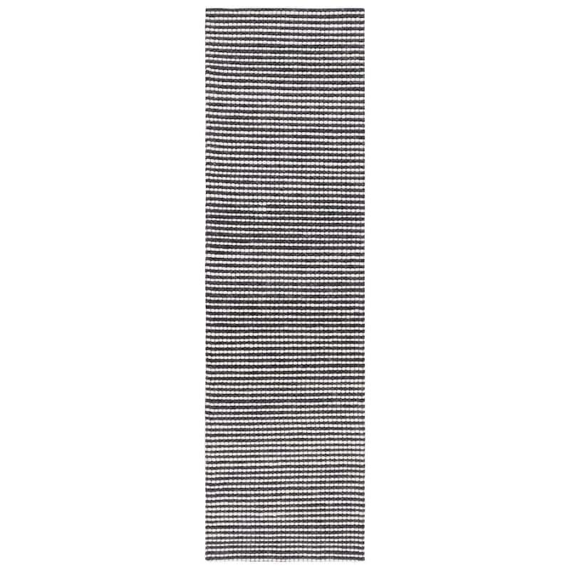 SAFAVIEH Handmade Natura Gerrita Wool Area Rug - 2'3" x 10' Runner - Ivory/Black