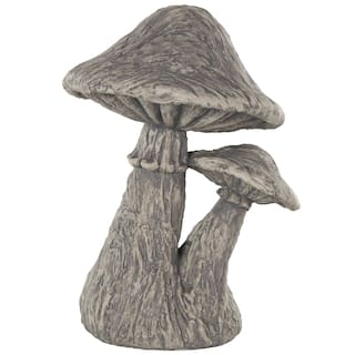 Polystone Mushroom Textured Sculpture - Gray - Roche River Decor - 9"W x 9"L x 14"H