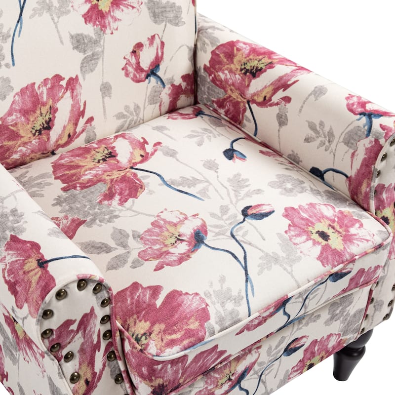 Mid-Century Modern Accent Chairs with Nailhead Trim