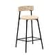 preview thumbnail 21 of 28, Hand Woven Bar Stools with Back Set of 2 Paper Rope Round Barstools with Footrest for Kitchen Island & Dining Rooms