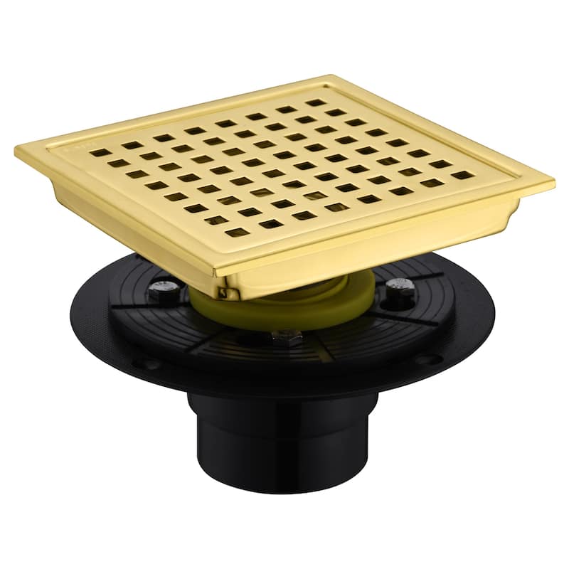 Luxier FD01 6 in. x 6 in. Stainless Steel Square Shower Floor Drain