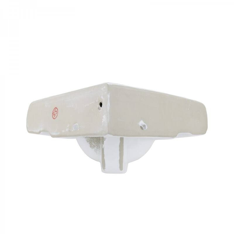 Portsmouth White Porcelain Corner Pedestal Sink with Overflow and 4 in. Centerset Faucet Holes