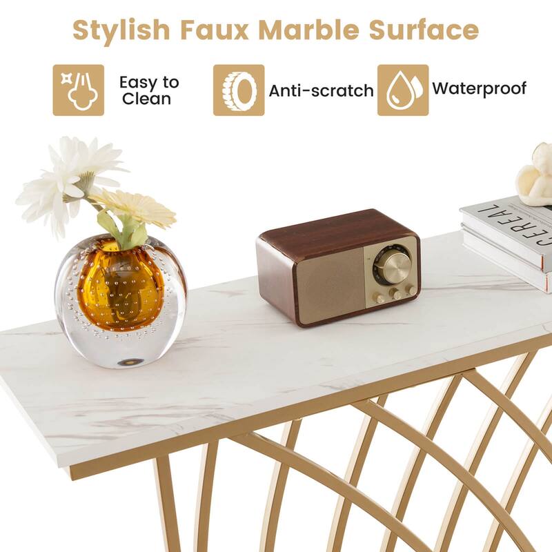Costway 48'' Console Table Modern Accent Entryway Table Long Behind - See Details