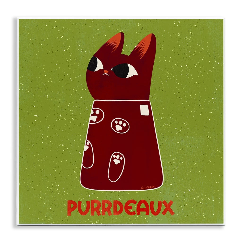 Stupell Purrdeaux Feline Wine Wall Plaque Art Design By Carrie Cantwell