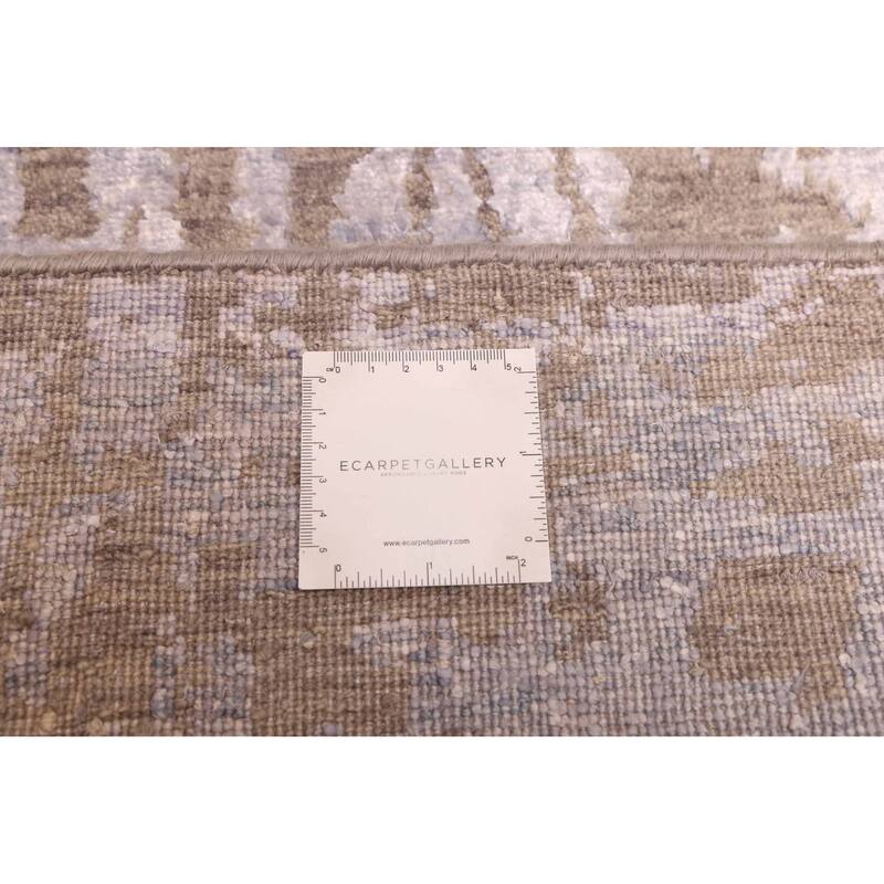 ECARPETGALLERY Hand-knotted Legacy Taupe Silk, Wool Rug - 2'6 x 9'10